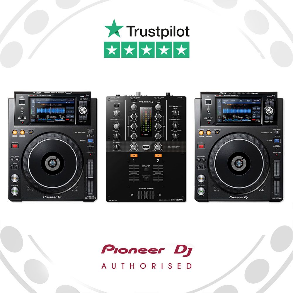 Pioneer XDJ-1000MK2 and DJM-250Mk2 DJ Equipment Package