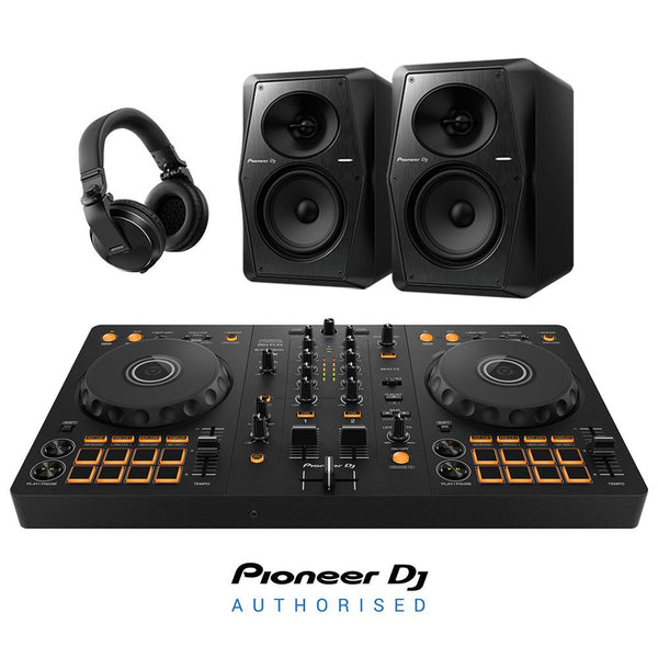 Pioneer DJ DDJ-FLX4 2-Channel Controller with Numark N-Wave 360 Powered  Desktop DJ Monitors Starter Package 