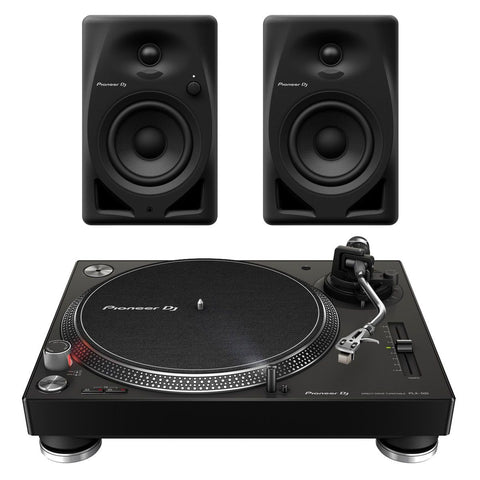 Pioneer DJ Single PLX-500 Turntable and DM-40D Speaker Bundle